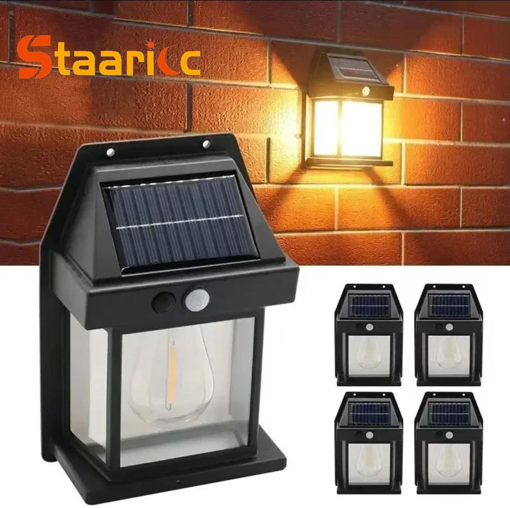 Solar Street Light Led - Buitenlamp met zonne-energie, tungsten, bewegingsmelder, IP65